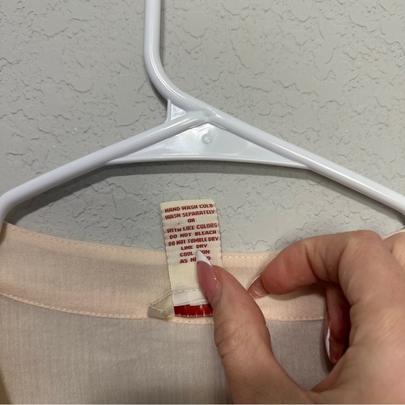 Sundance 3/4 Sleeve Cotton High Low Boho Tunic Blouse Peach Womens Size Medium - Picture 5 of 6